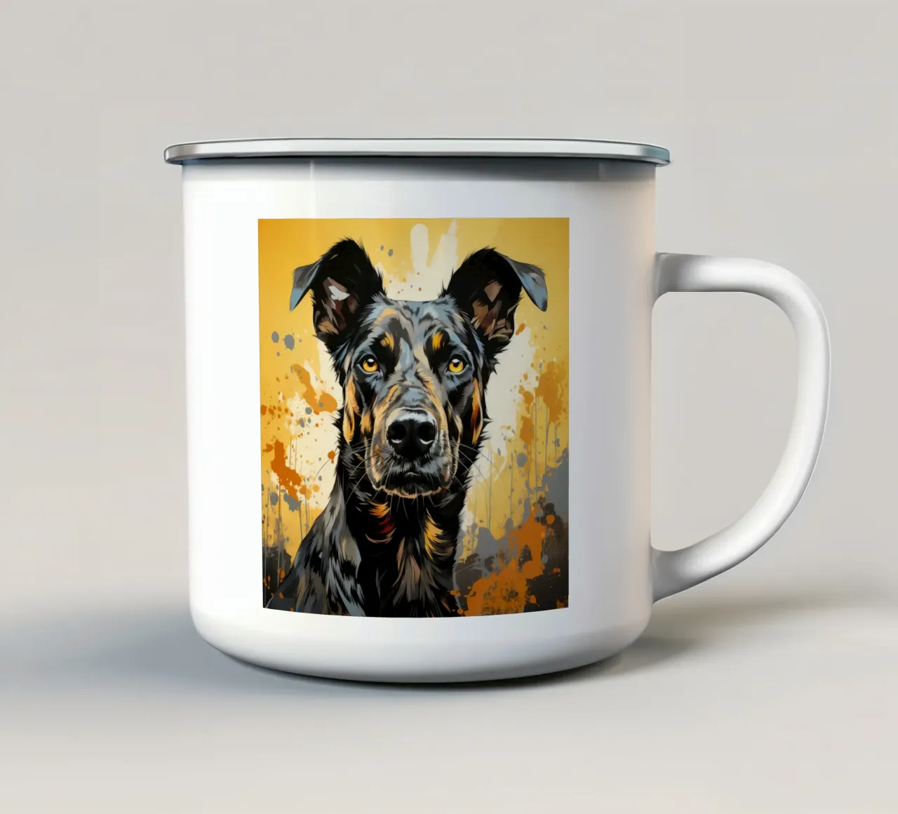 Ritratto di cane selvatico africano tazza in smalto da Animal Portraits