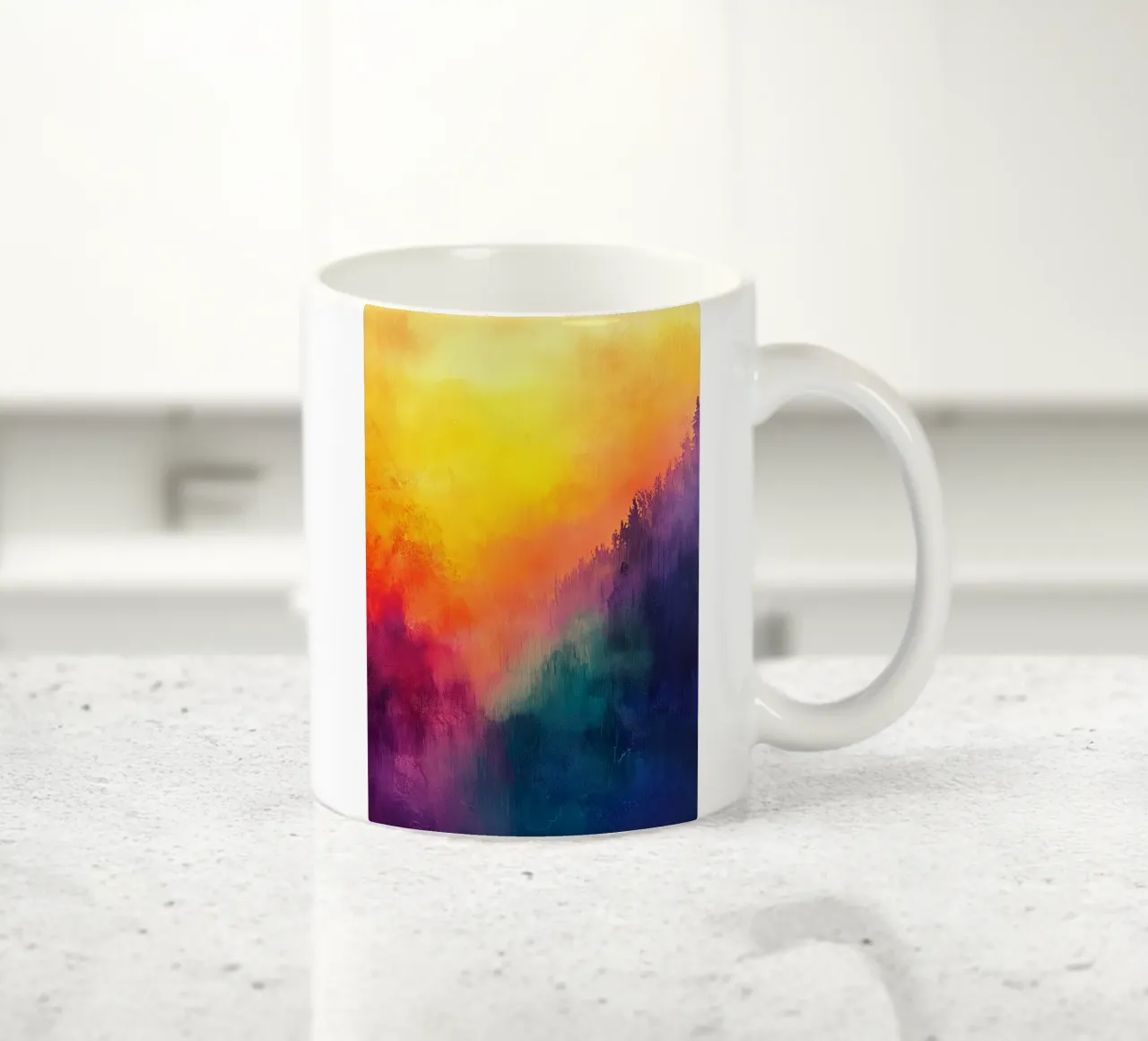 Astrazione moderna forme e colori tazza in ceramica da Justyna Jaszke JBJart