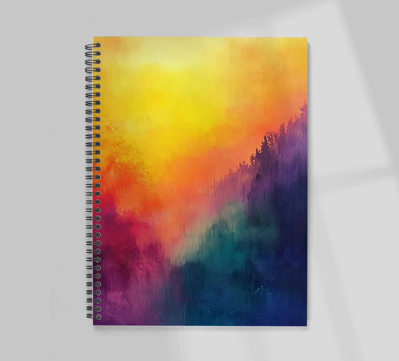 Modern abstraction shapes and colors spiral notebook by Justyna Jaszke JBJart
