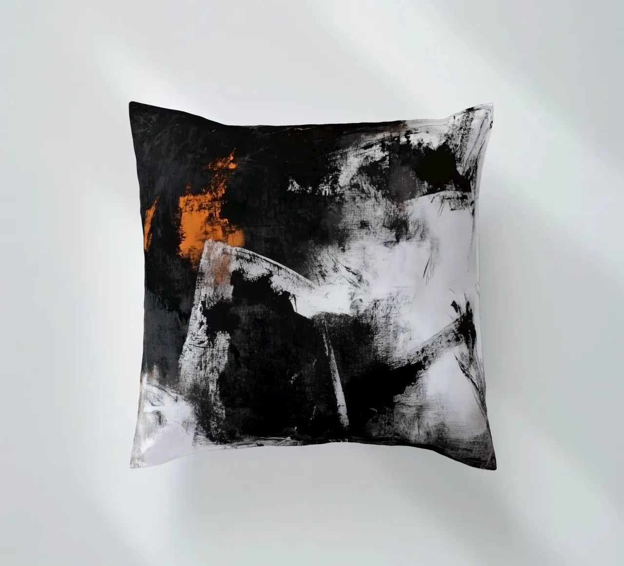 Pittura moderna di astrazione in bianco e nero cuscino da Justyna Jaszke JBJart