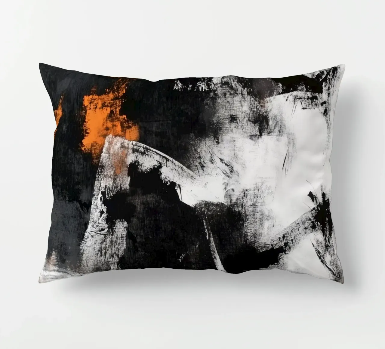 Pittura moderna di astrazione in bianco e nero cuscino da Justyna Jaszke JBJart