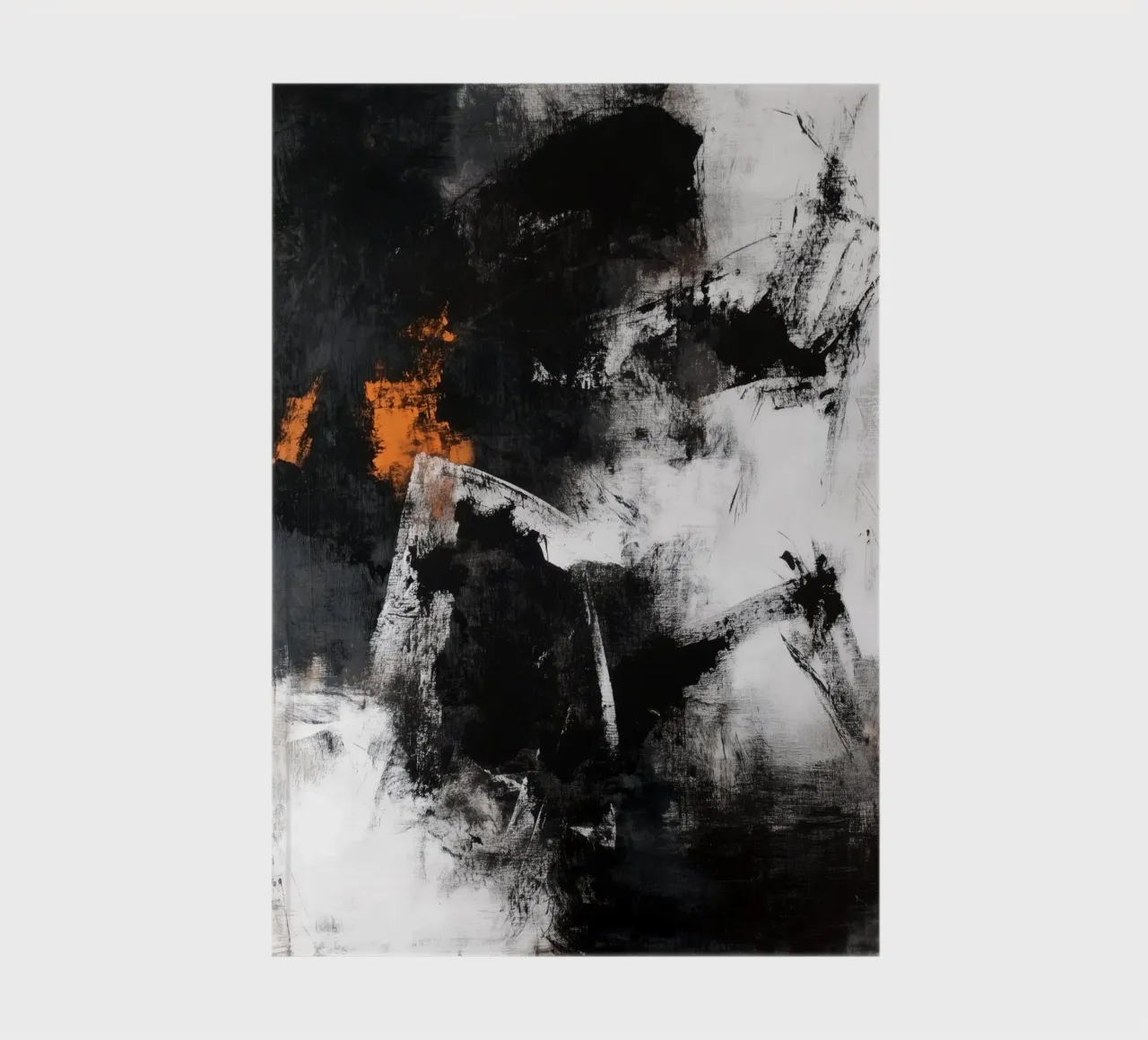 Modern abstraction painting black and white notebook by Justyna Jaszke JBJart