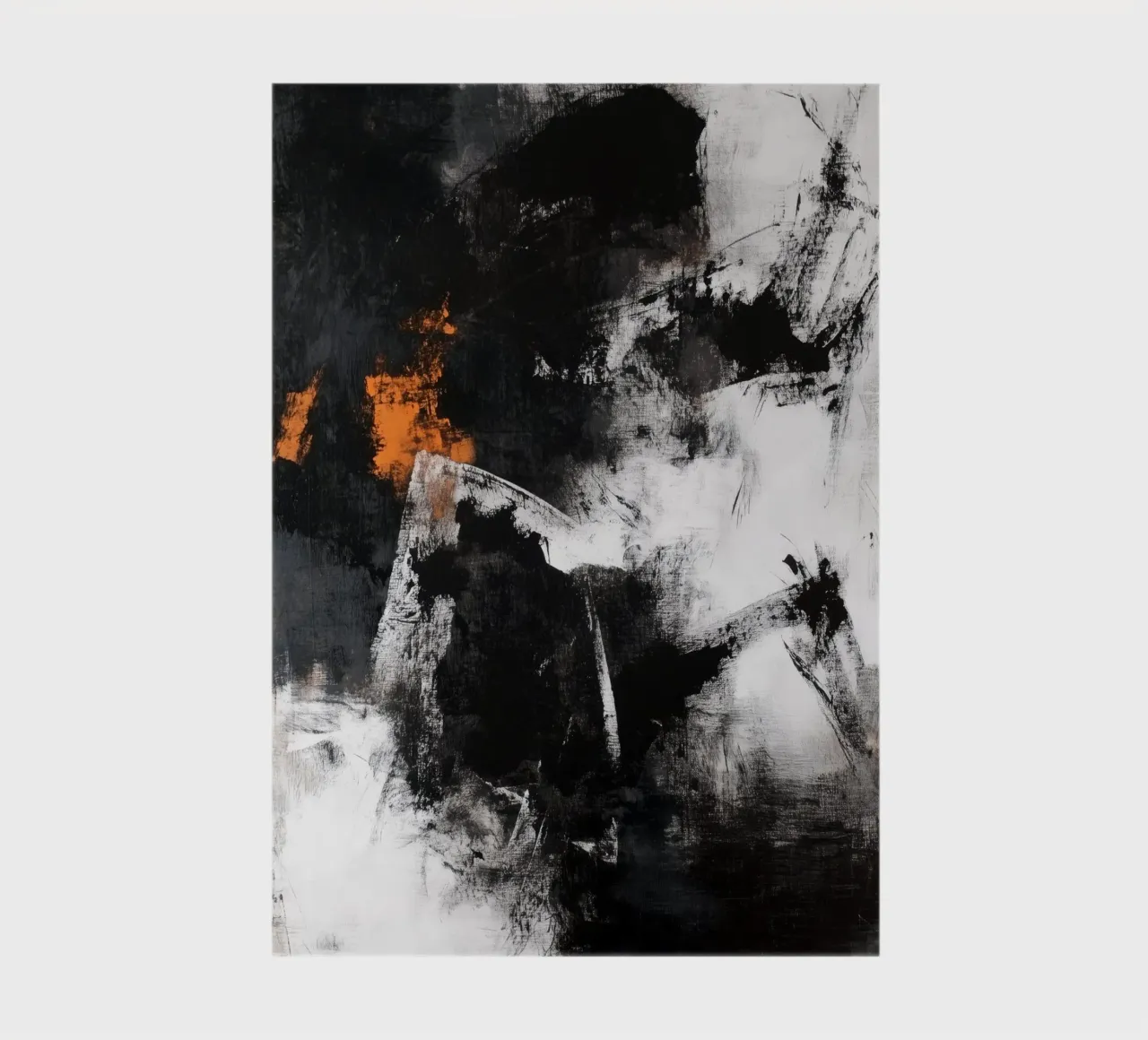 Modern abstraction painting black and white notebook by Justyna Jaszke JBJart