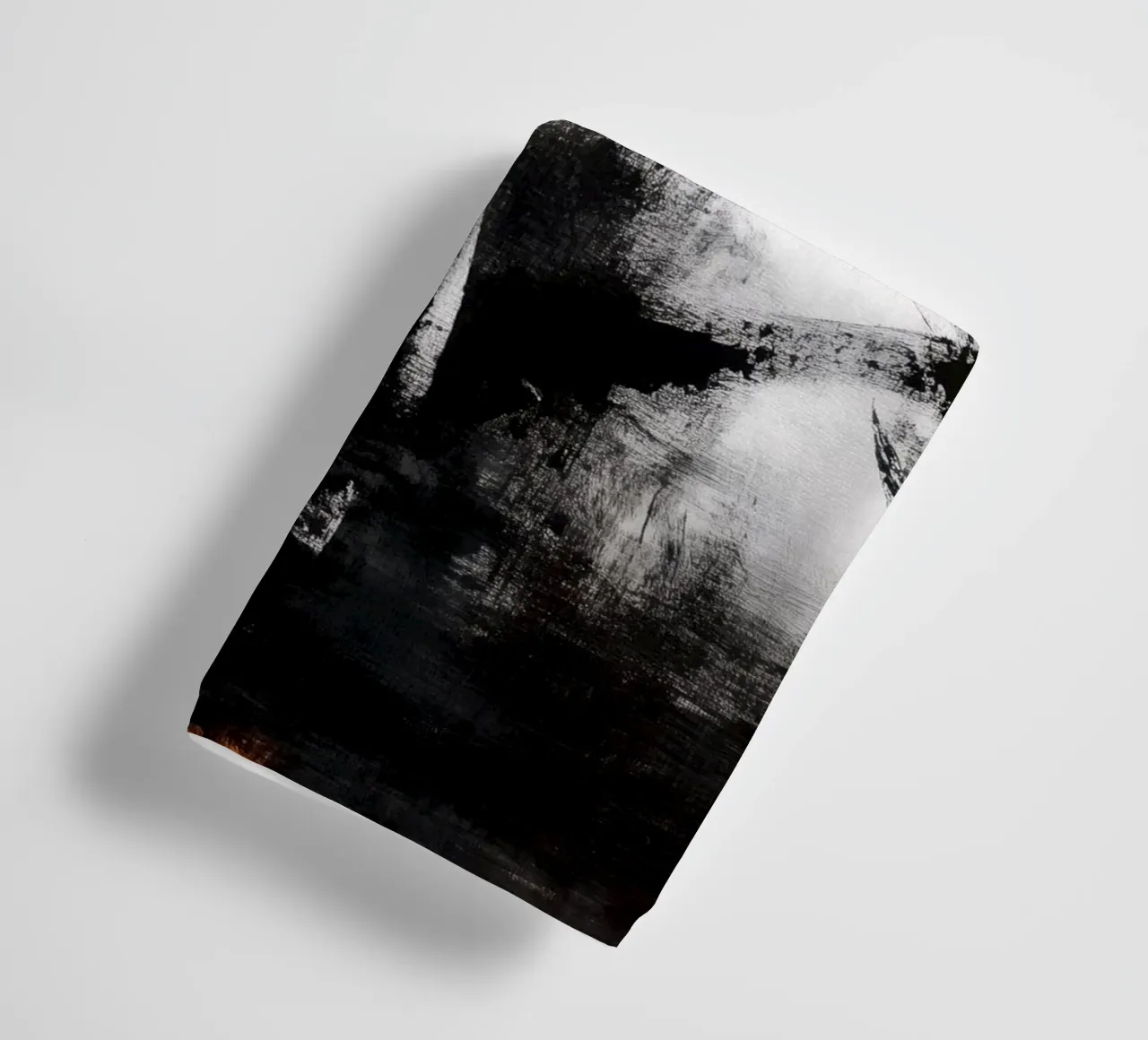 Modern abstraction painting black and white towel by Justyna Jaszke JBJart