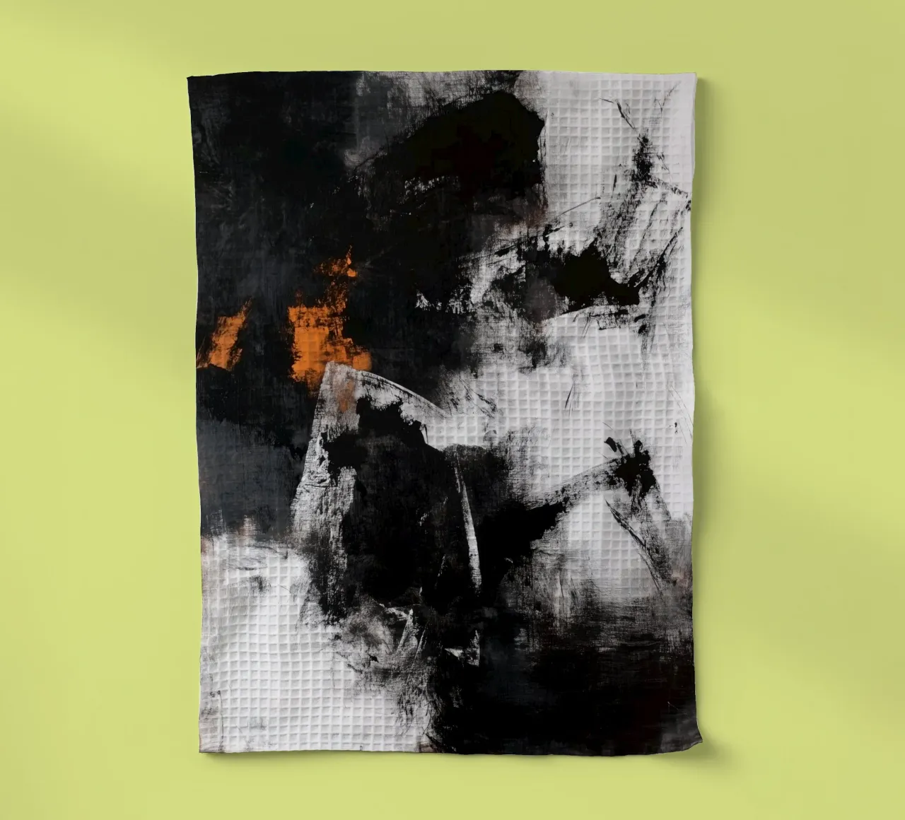 Peinture abstraite moderne en noir et blanc torchon de Justyna Jaszke JBJart
