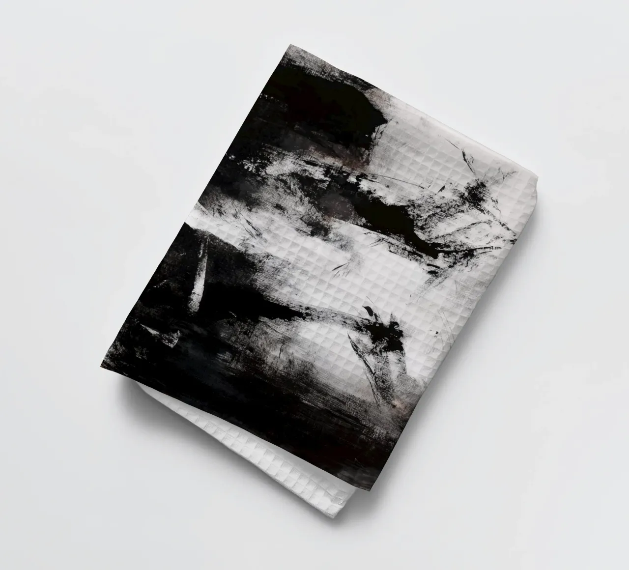 Peinture abstraite moderne en noir et blanc torchon de Justyna Jaszke JBJart
