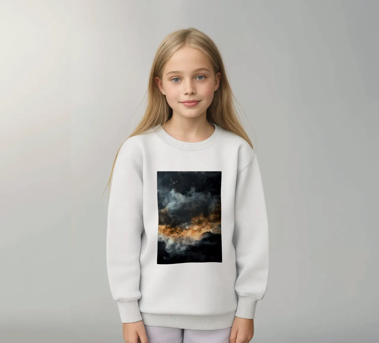 Nuages Abstraction moderne couleurs peinture sweat enfant de Justyna Jaszke JBJart