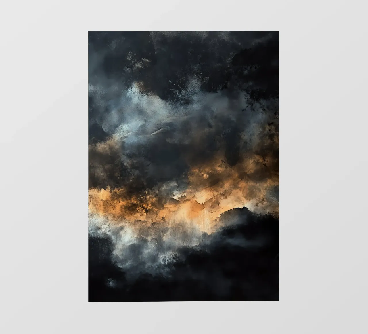 Wolken Modern abstractie kleuren schilderij backlit folie van Justyna Jaszke JBJart