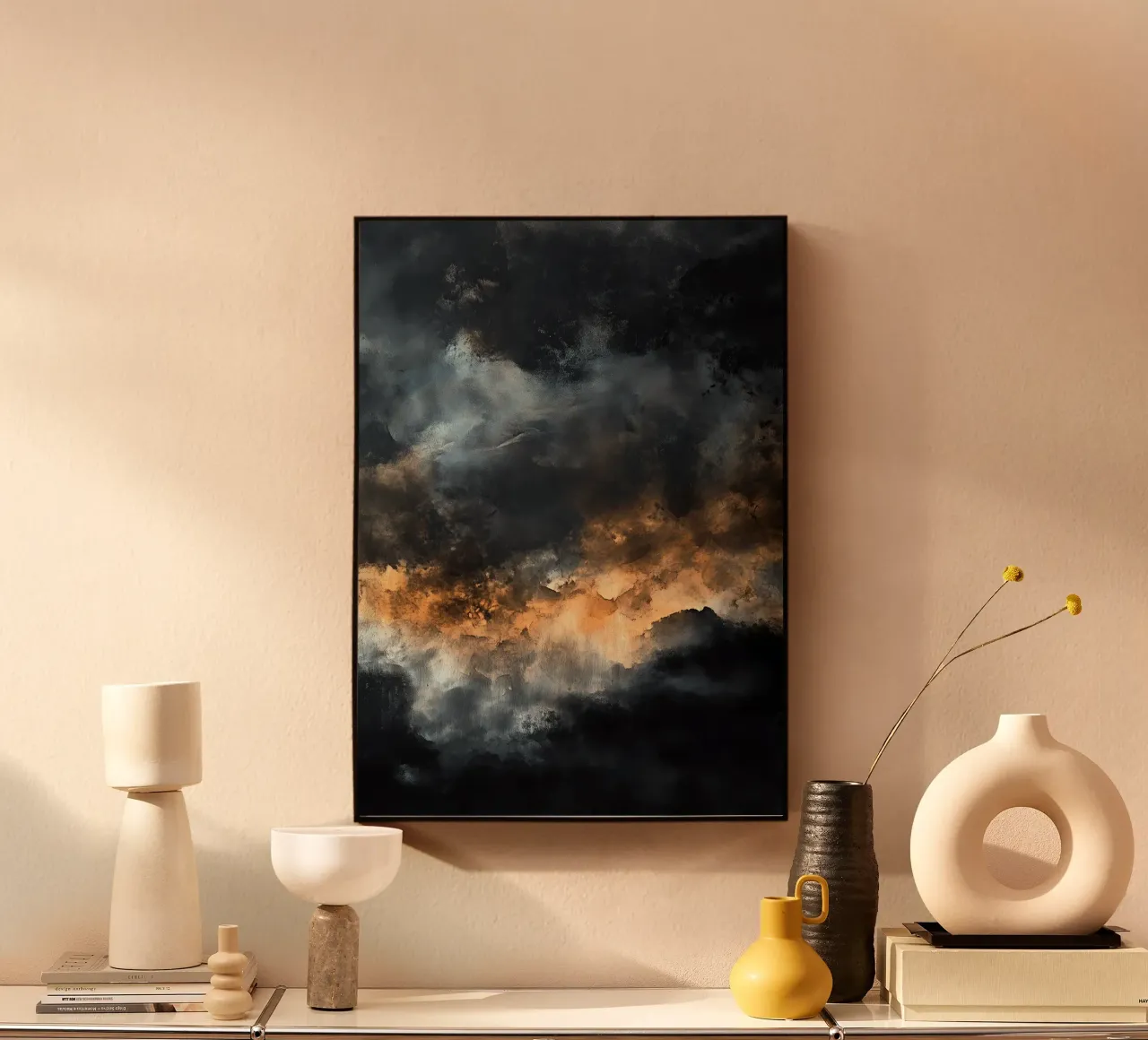 Nuages Abstraction moderne couleurs peinture panneau forex de Justyna Jaszke JBJart