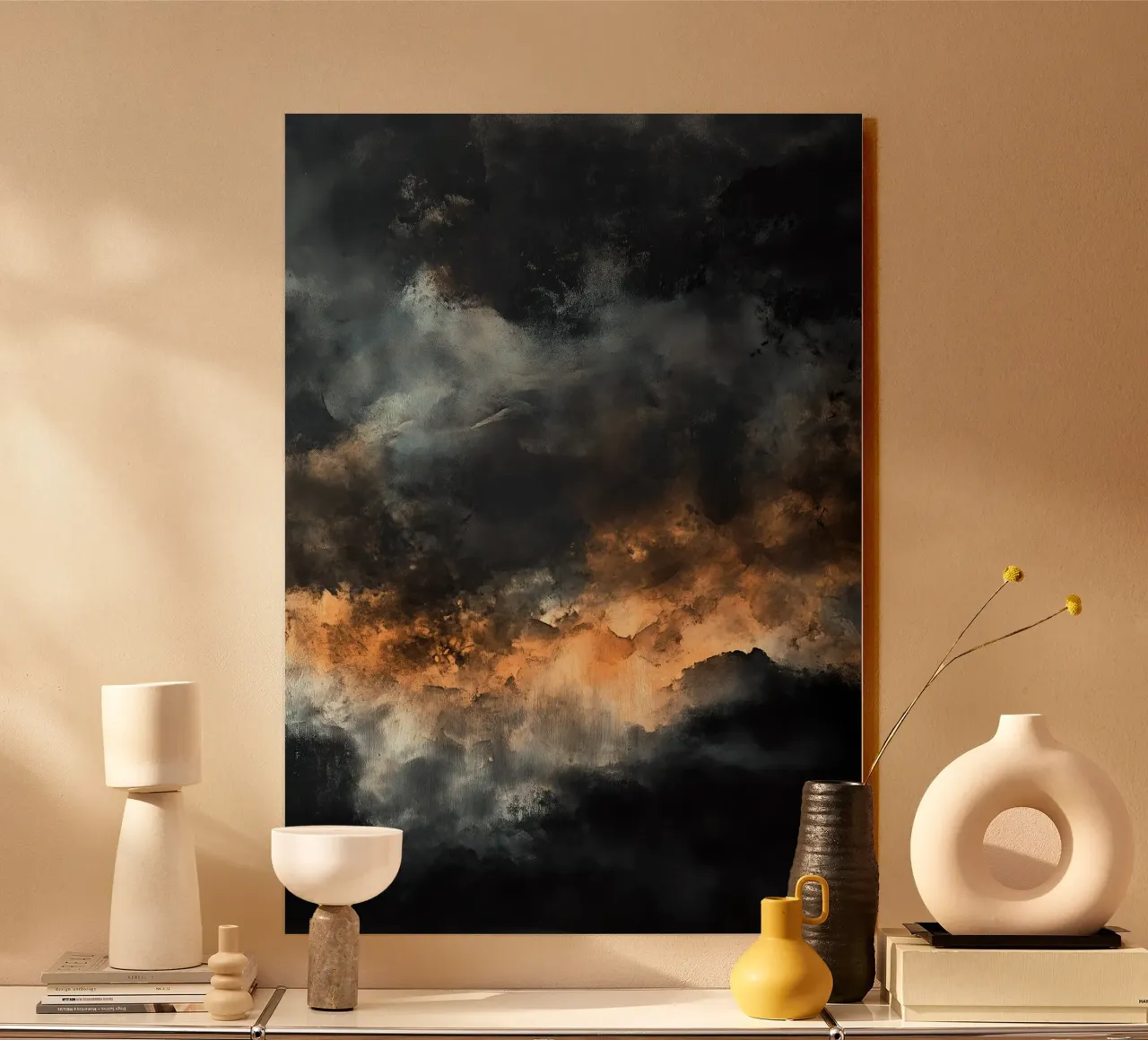 Nuages Abstraction moderne couleurs peinture panneau forex de Justyna Jaszke JBJart
