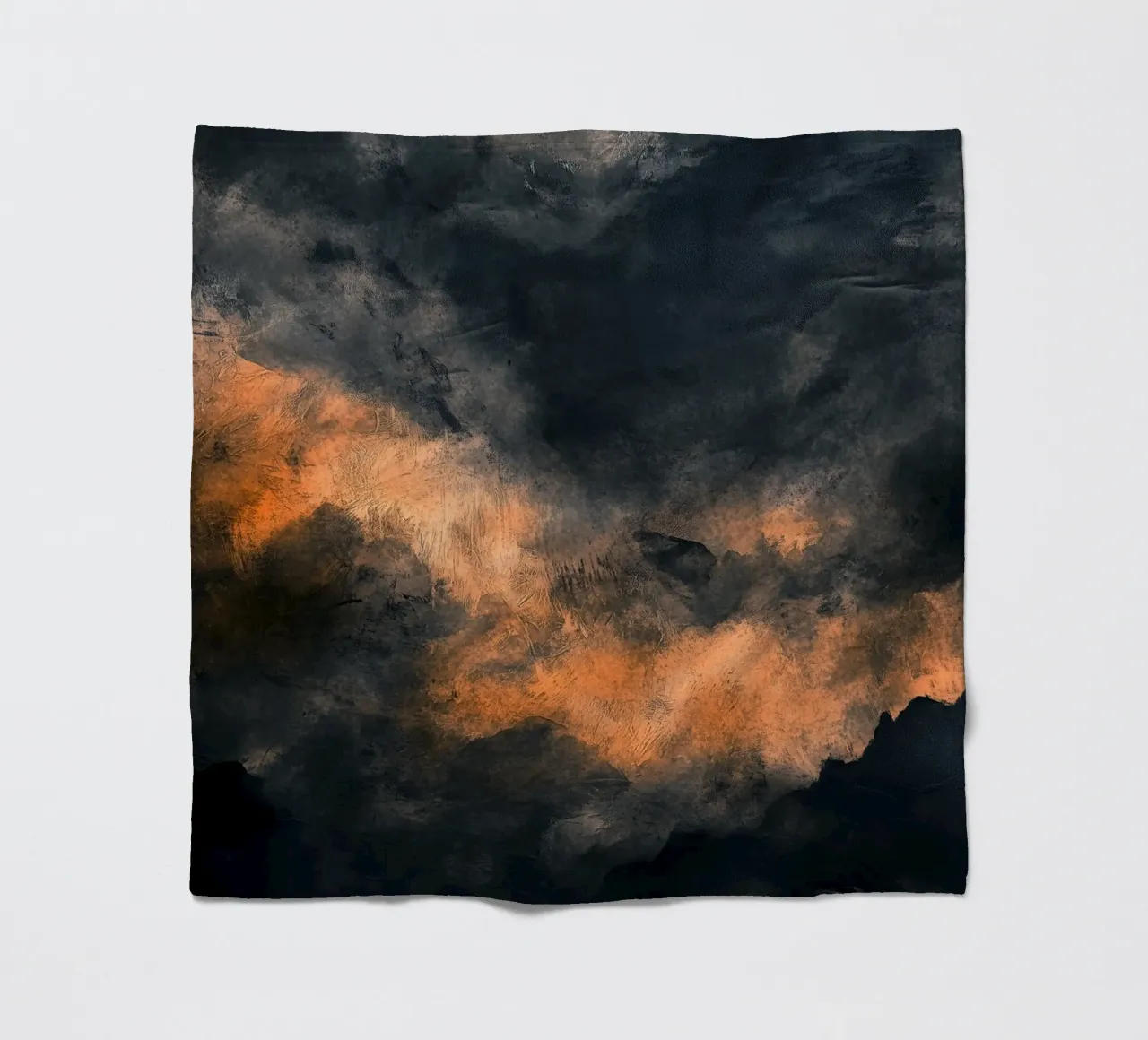 Dark Sunset Modern abstraction painting fleece blanket by Justyna Jaszke JBJart