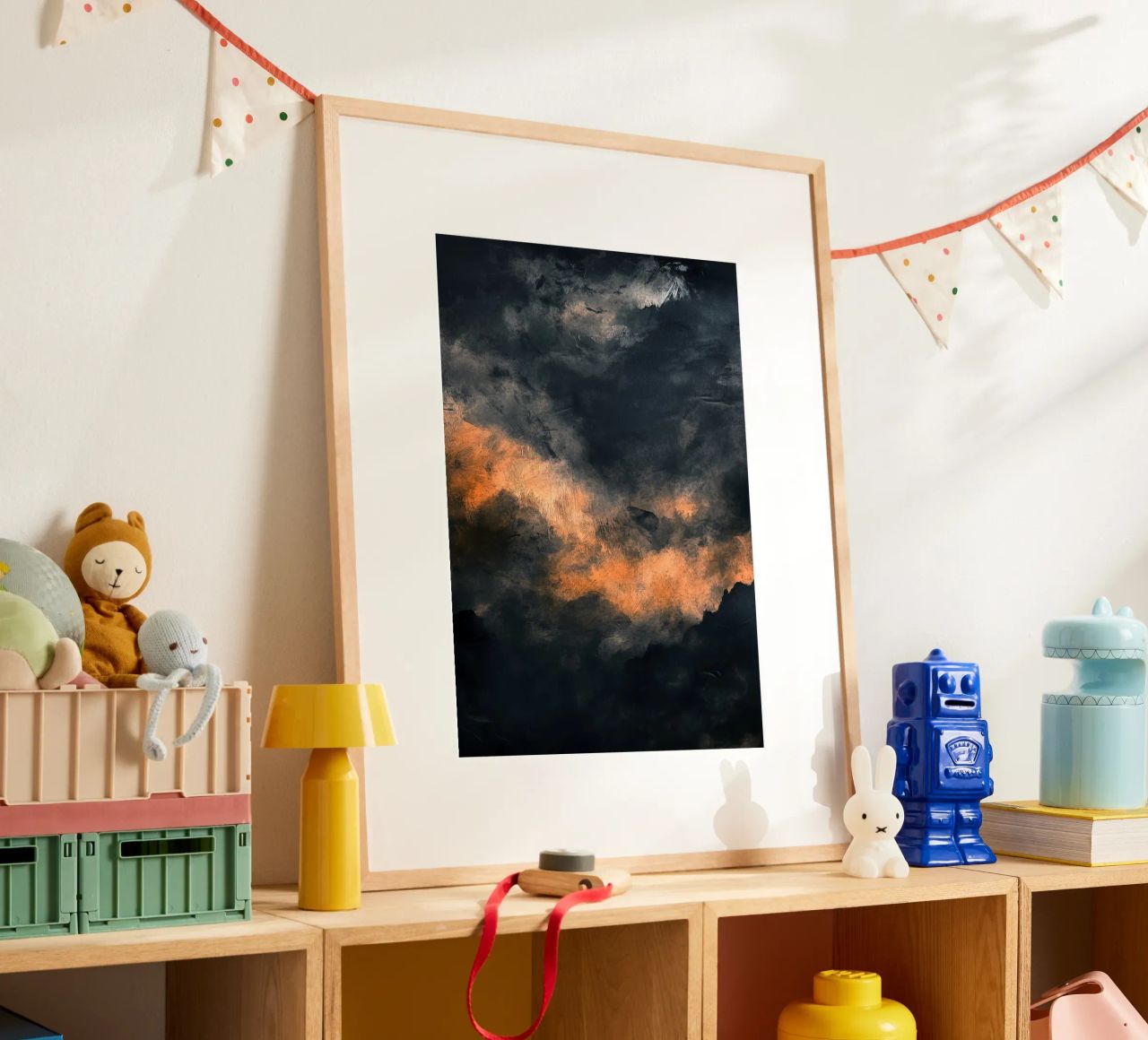 Dunkler Sonnenuntergang Moderne Abstraktion Gemälde Poster von Justyna Jaszke JBJart