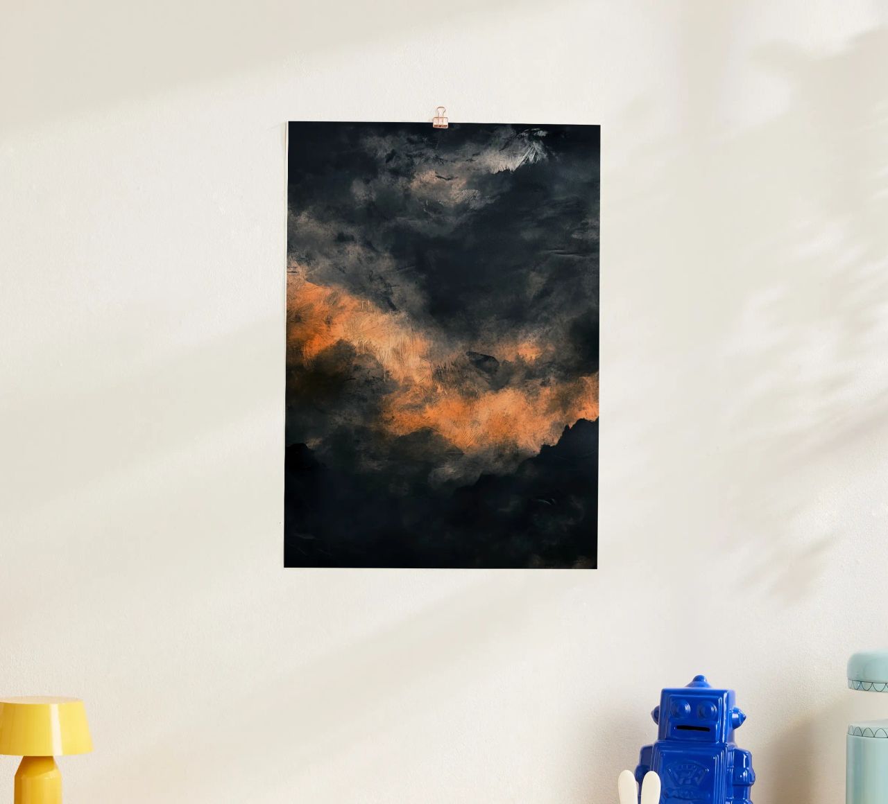Dunkler Sonnenuntergang Moderne Abstraktion Gemälde Poster von Justyna Jaszke JBJart