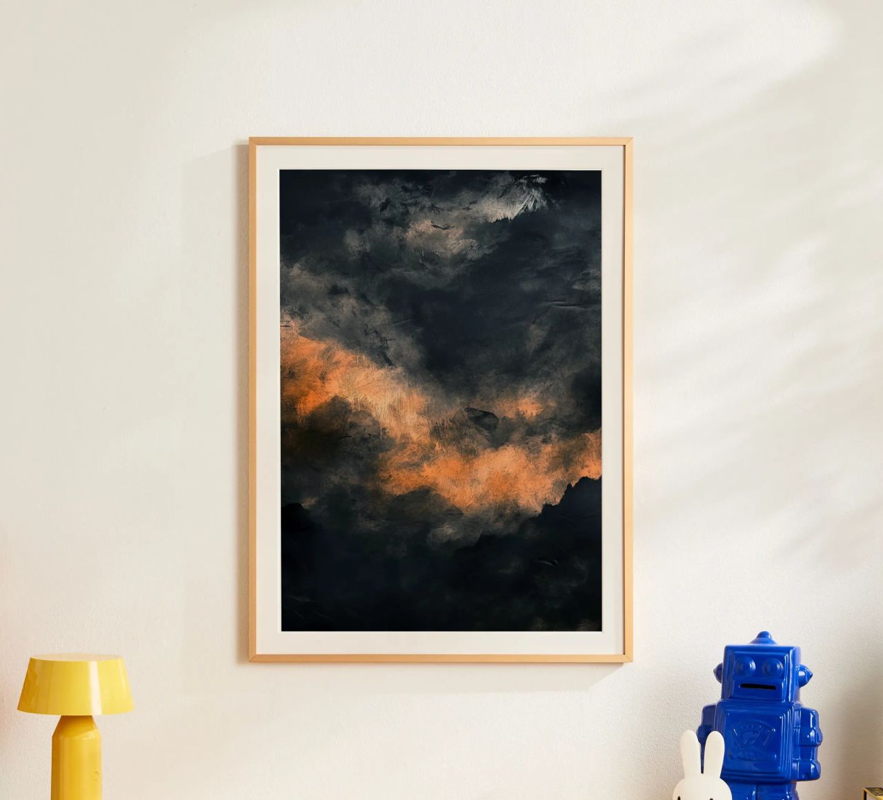 Dunkler Sonnenuntergang Moderne Abstraktion Gemälde Poster von Justyna Jaszke JBJart