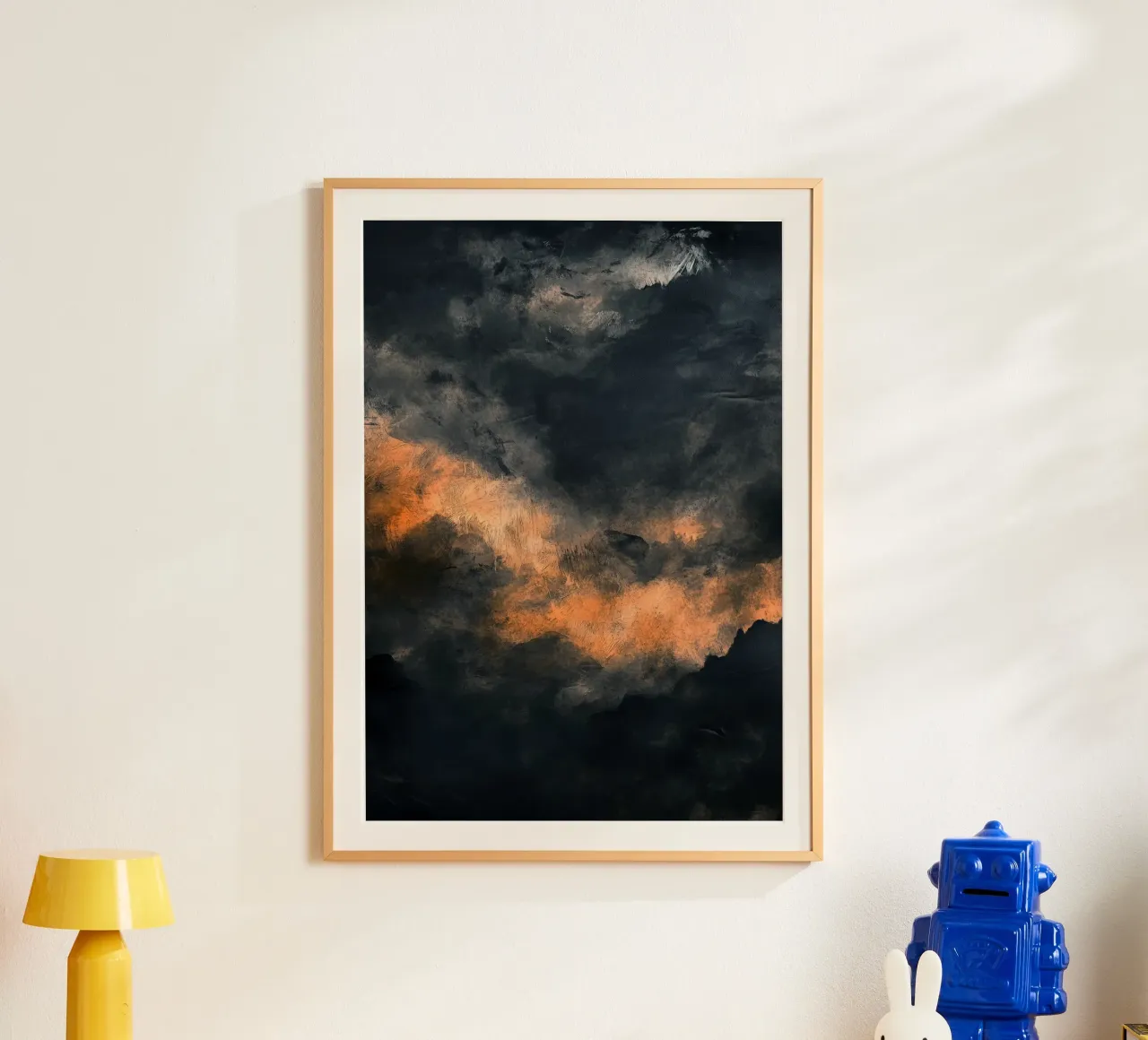 Dark Sunset Modern abstraction painting hahnemühle by Justyna Jaszke JBJart