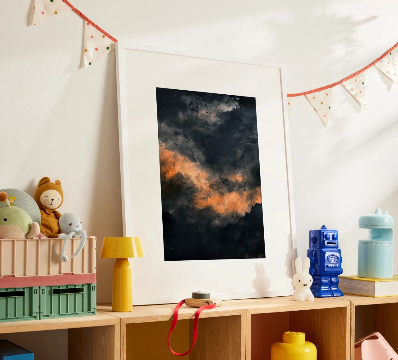 Dunkler Sonnenuntergang Moderne Abstraktion Gemälde Poster von Justyna Jaszke JBJart