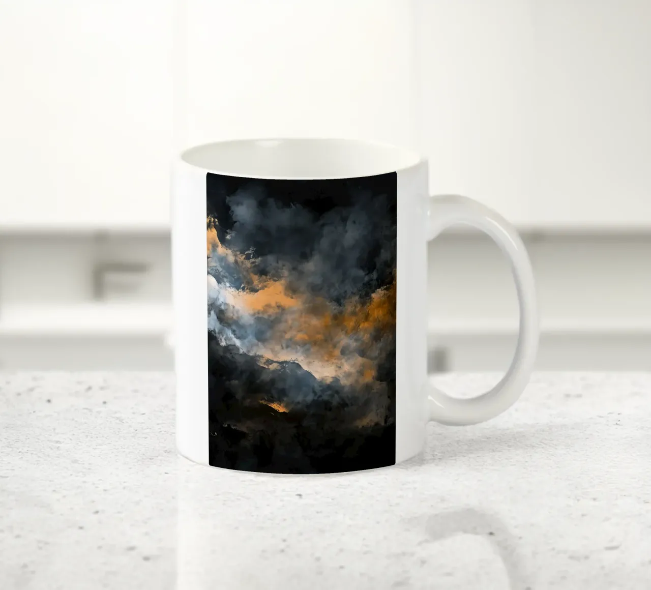 Fogy Modern abstraction painting ceramic mug by Justyna Jaszke JBJart