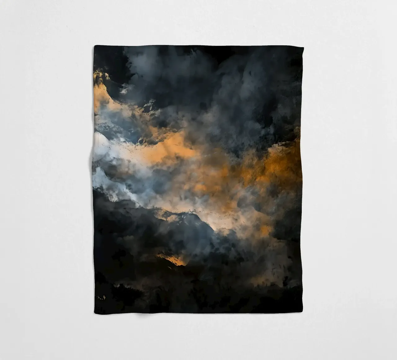 Fogy Modern abstraction painting fleece blanket by Justyna Jaszke JBJart