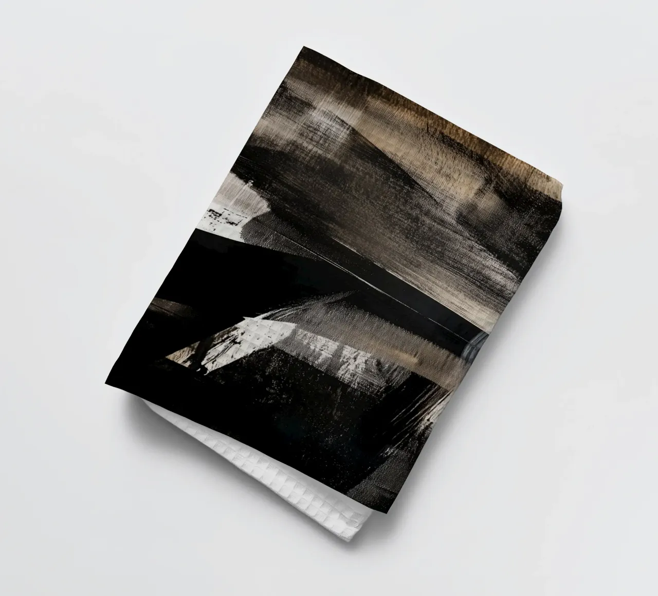 Dynamic Modern abstraction painting tea towel by Justyna Jaszke JBJart