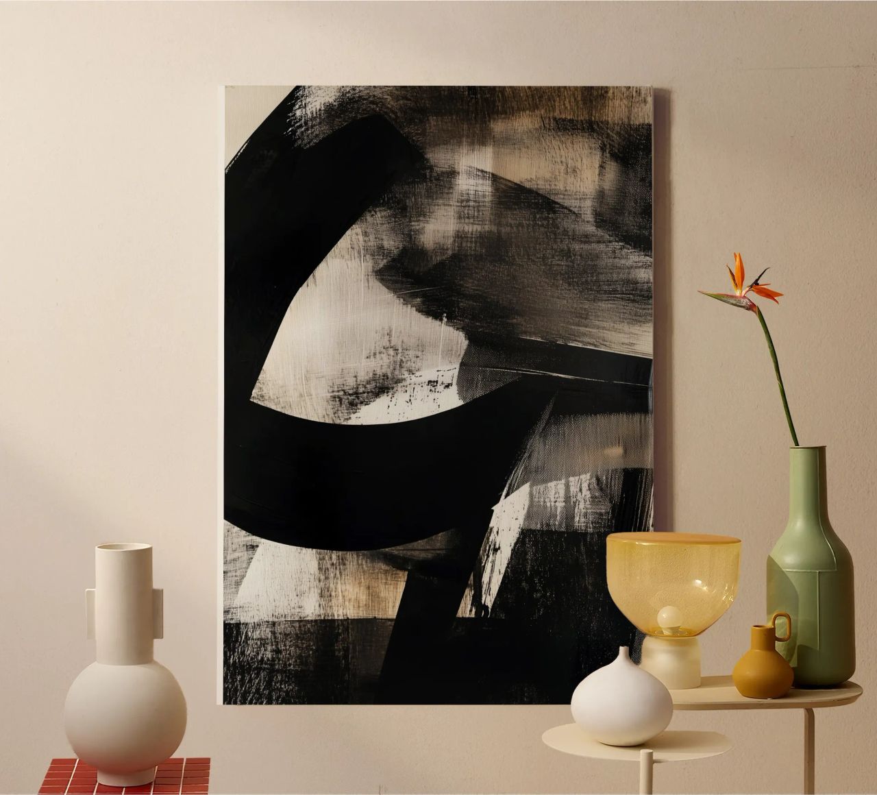 Dynamic Modern abstraction painting canvas by Justyna Jaszke JBJart