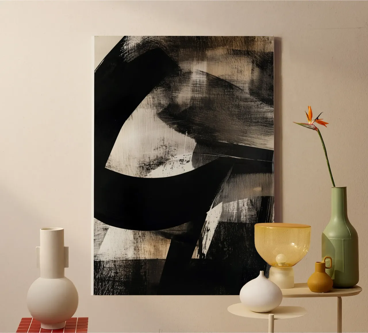 Dynamische moderne Abstraktionsmalerei Leinwand von Justyna Jaszke JBJart