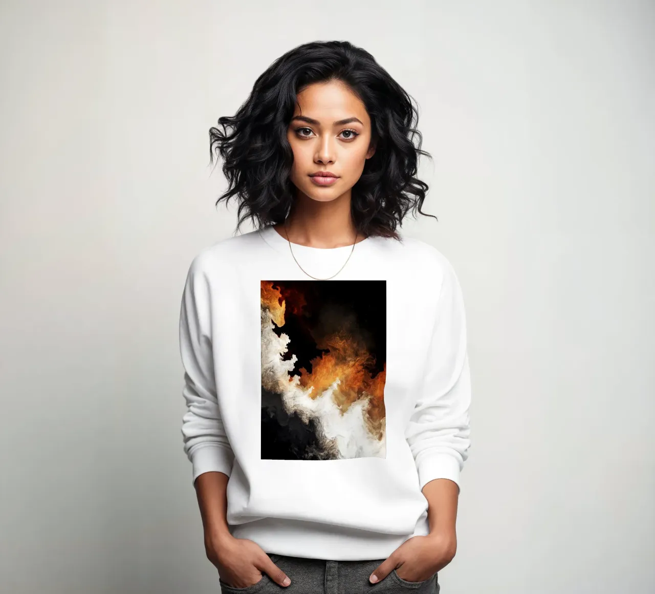 Fuoco Pittura moderna d'astrazione felpa da Justyna Jaszke JBJart