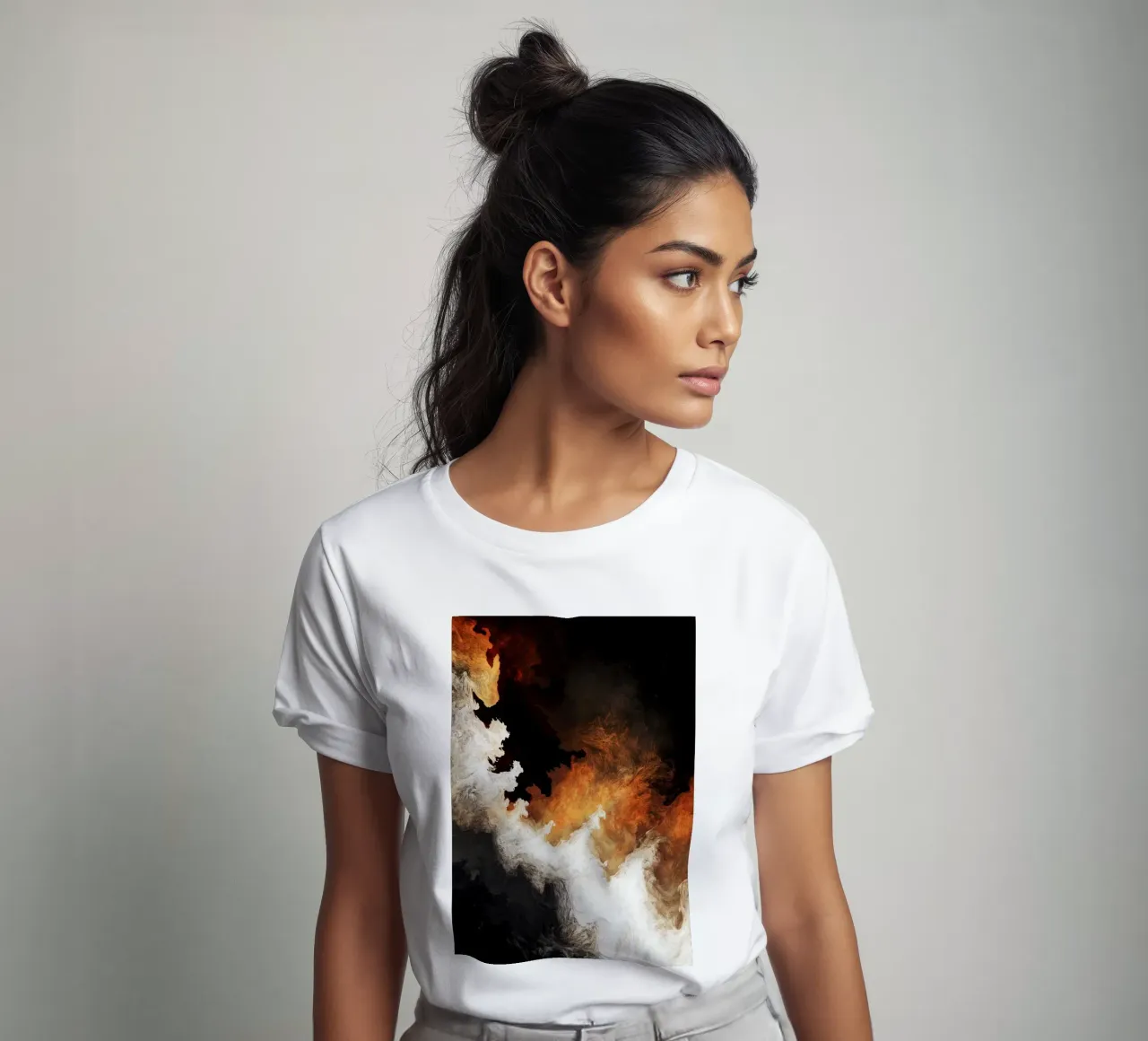 Fuoco Pittura moderna d'astrazione t-shirt da Justyna Jaszke JBJart