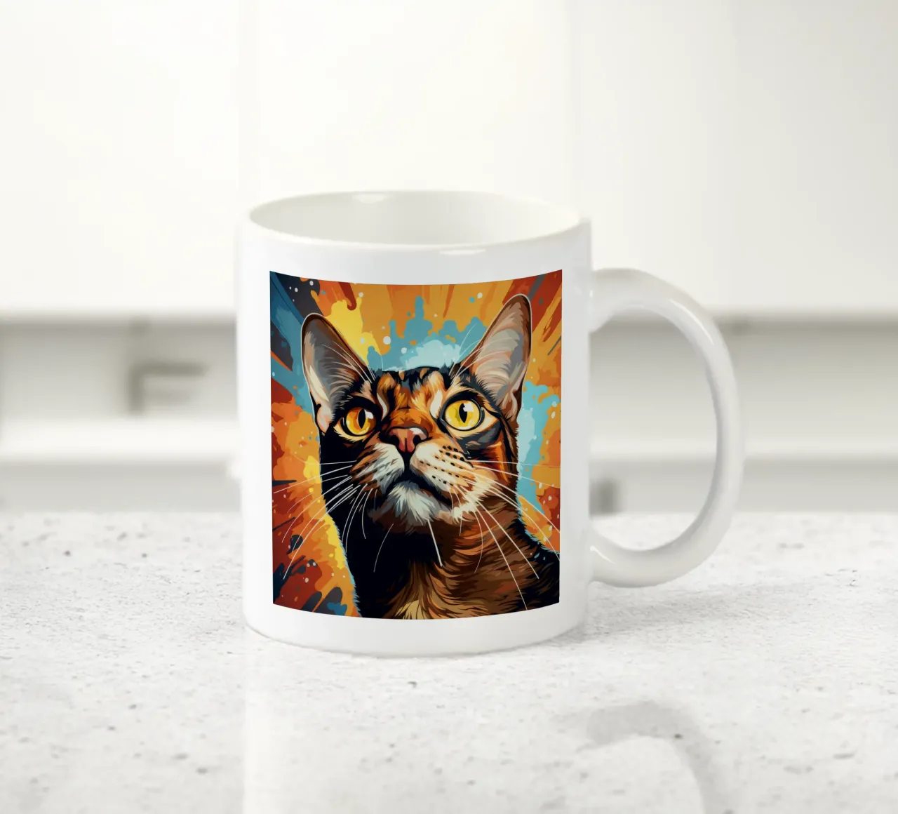Ritratto di gatto abissino tazza in ceramica da Animal Portraits