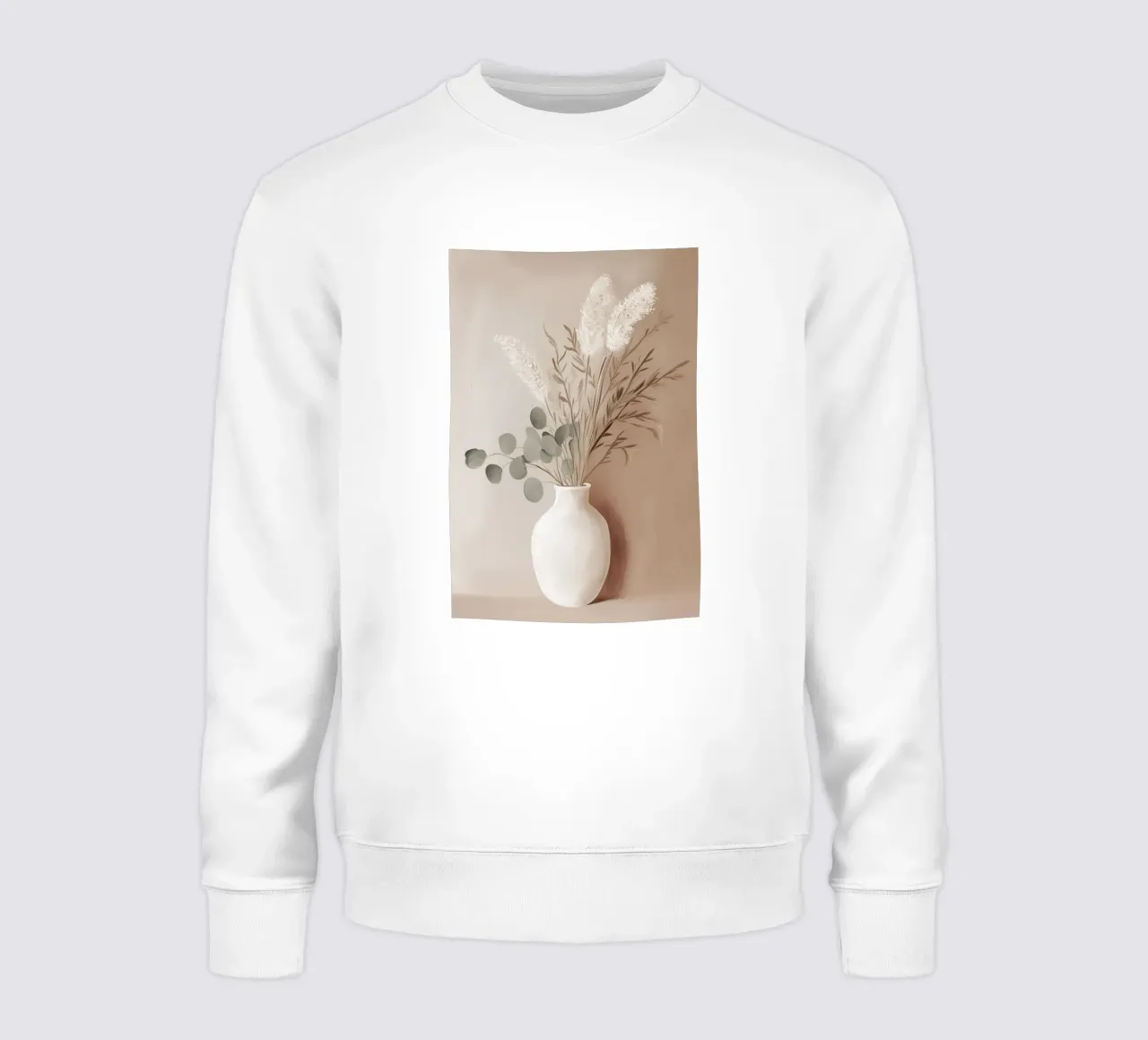 Bouquet di foglie di eucalipto con vaso di fiori felpa da Carinaprint
