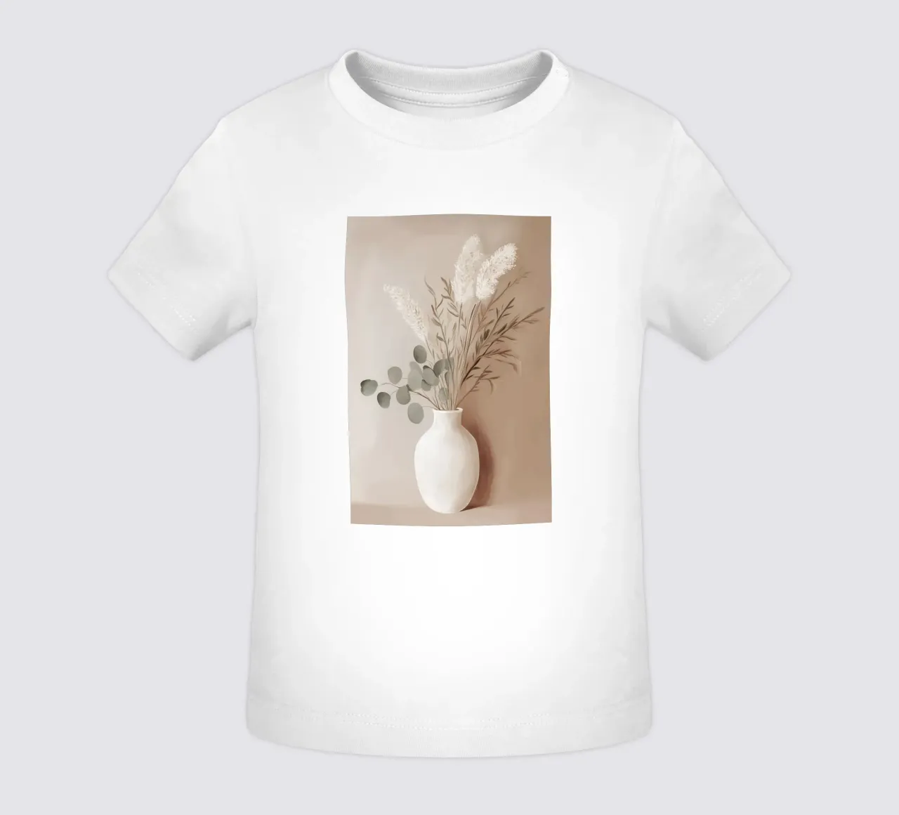 Eucalyptus leaves bouquet with flower vase baby t-shirt by Carinaprint