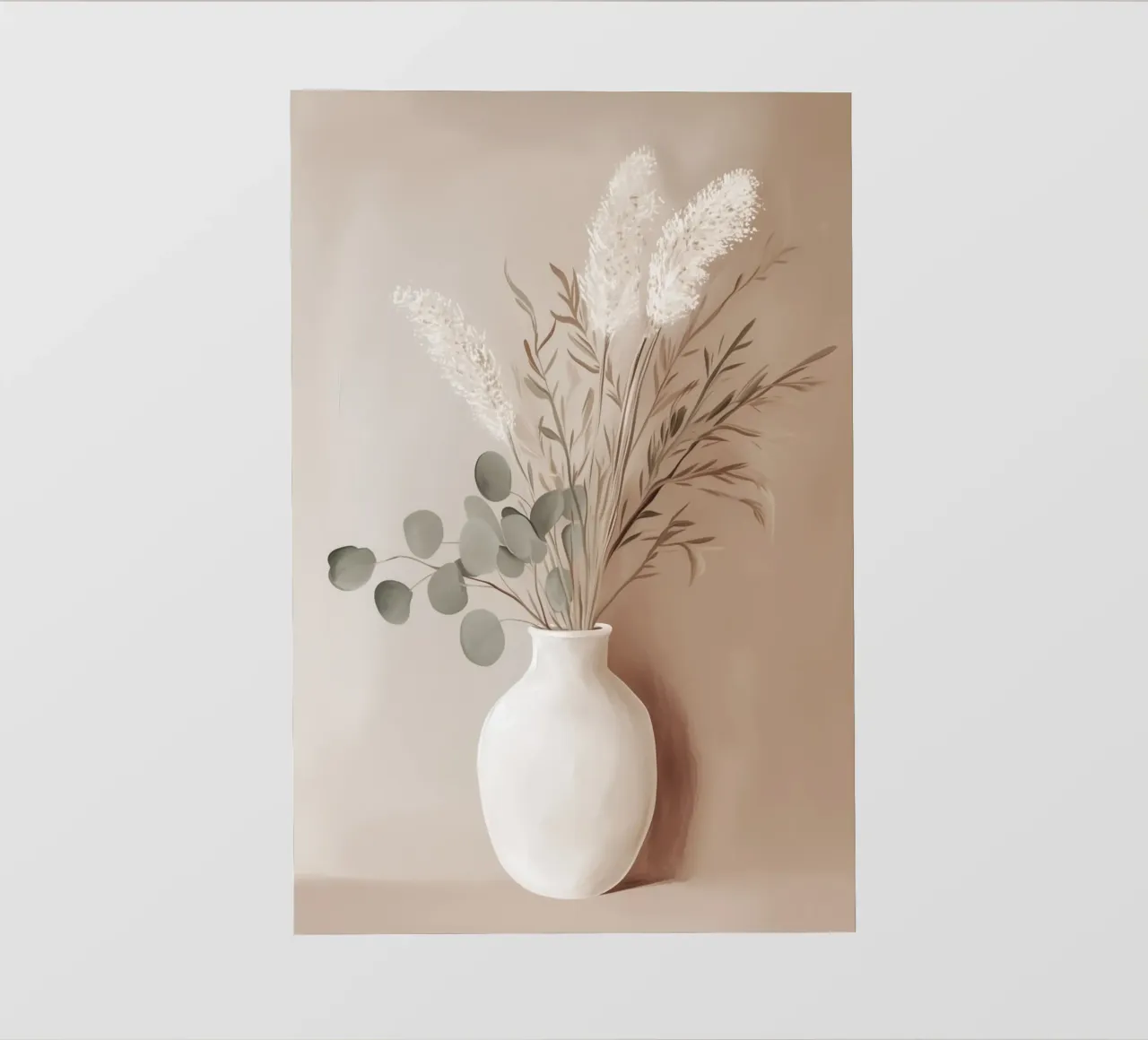 Bouquet di foglie di eucalipto con vaso di fiori telo in pvc da Carinaprint