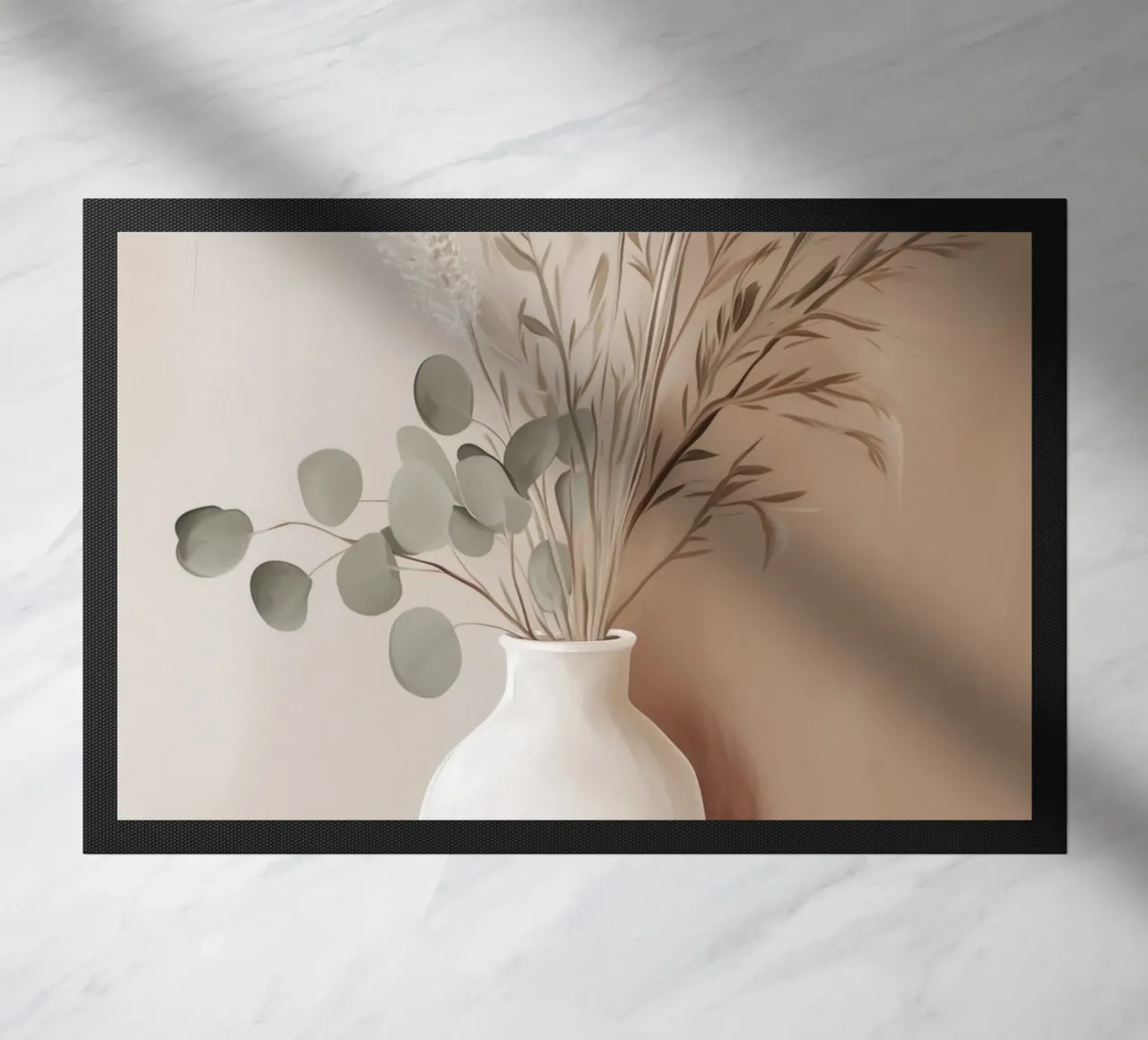 Bouquet de feuilles d'eucalyptus avec vase de fleurs paillasson de Carinaprint