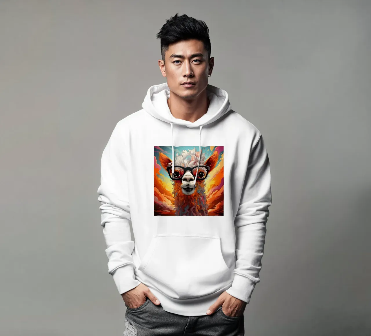 Ritratto di alpaca felpa con cappuccio da Animal Portraits