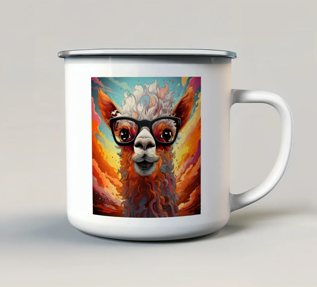 Ritratto di alpaca tazza in smalto da Animal Portraits