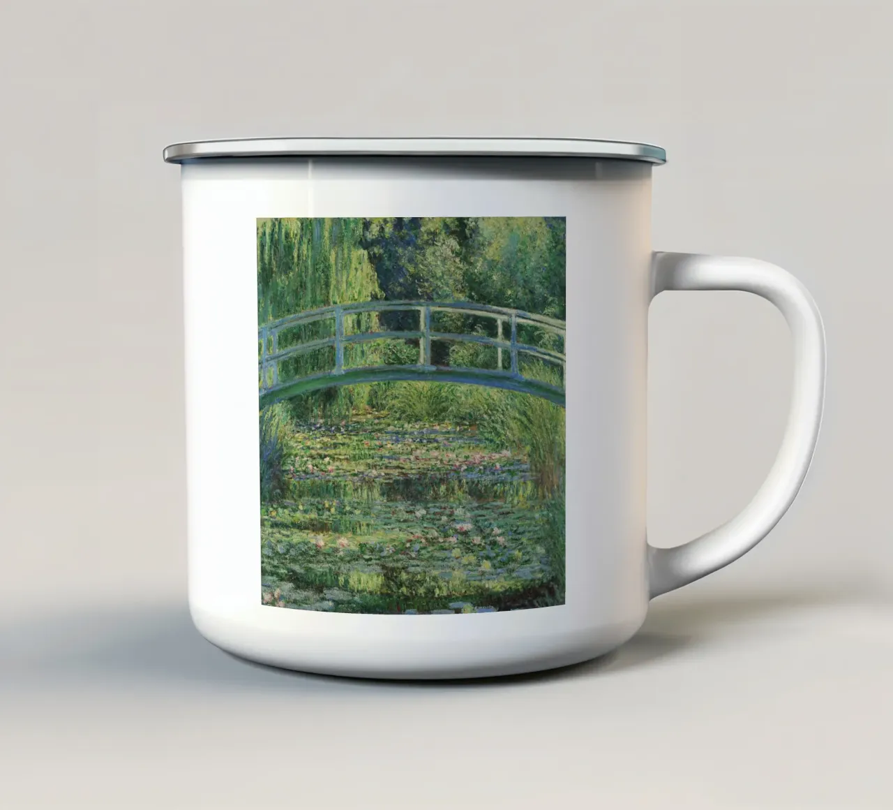 Claude Monet - Ninfee e ponte giapponese tazza in smalto da Timeless Artworks