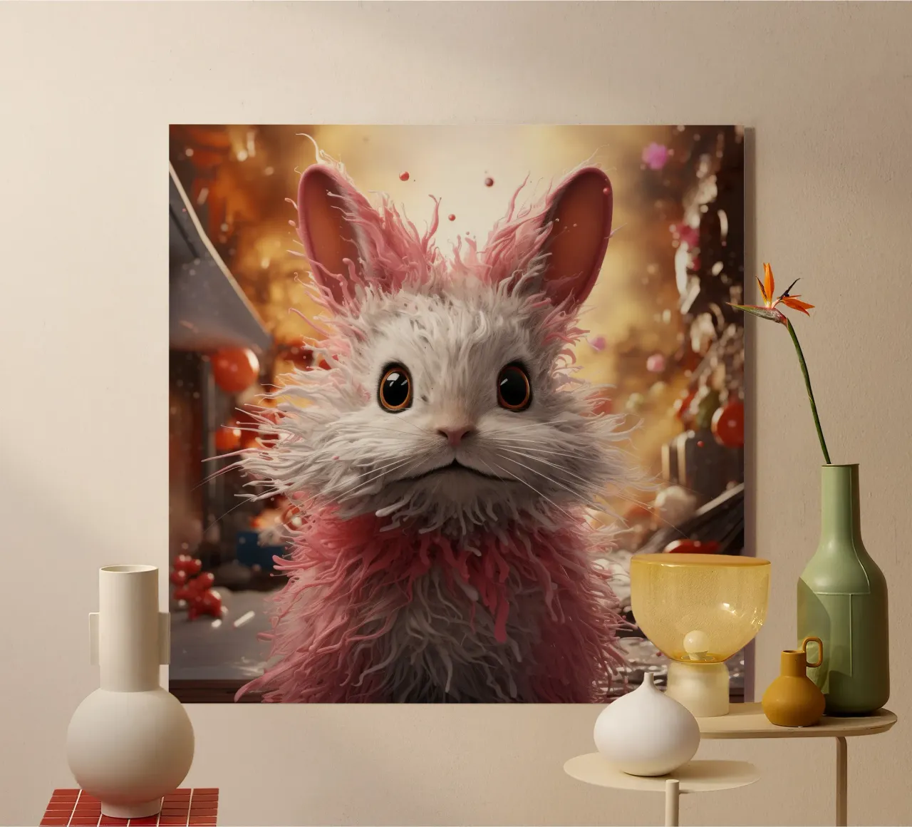 Ritratto di coniglio d'angora plexiglass da Animal Portraits