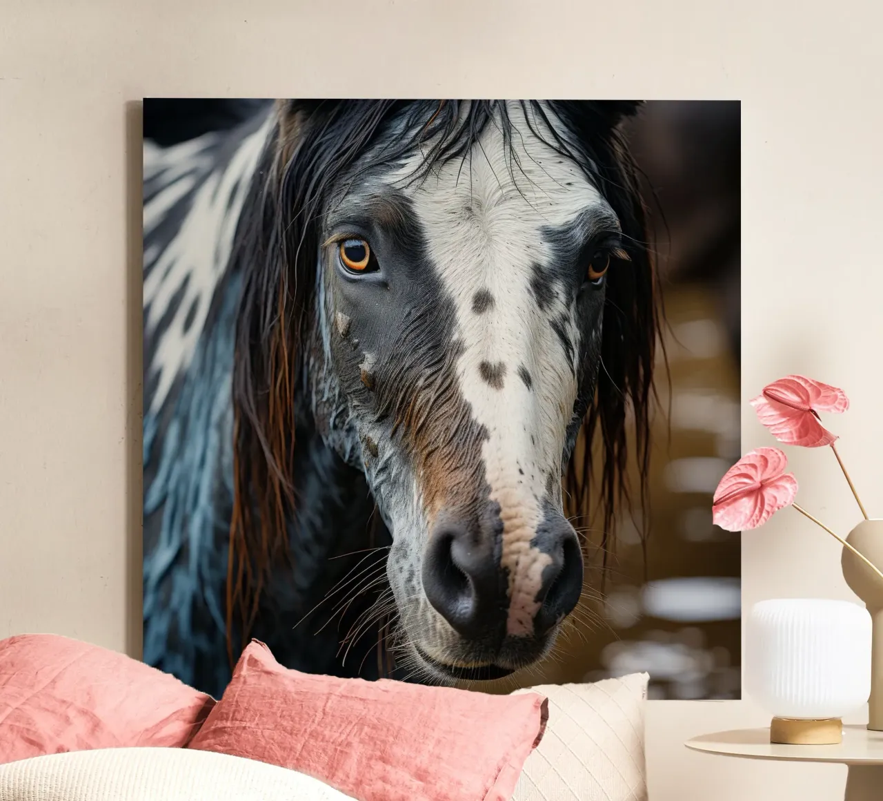 Ritratto di cavallo Appaloosa tela con Cornice a cassetta da Animal Portraits