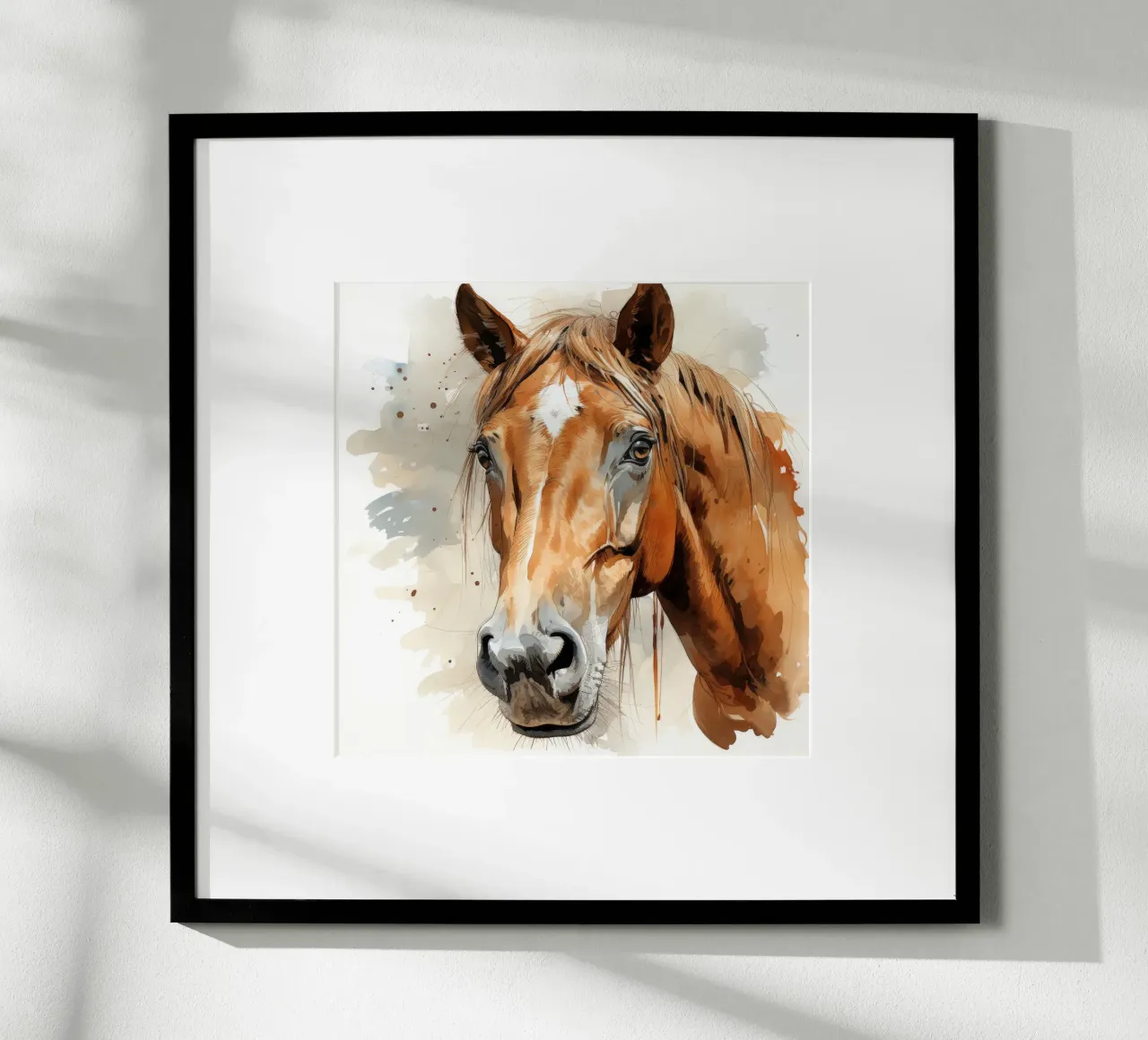 Ritratto di cavallo arabo poster con telaio in plastica da Animal Portraits