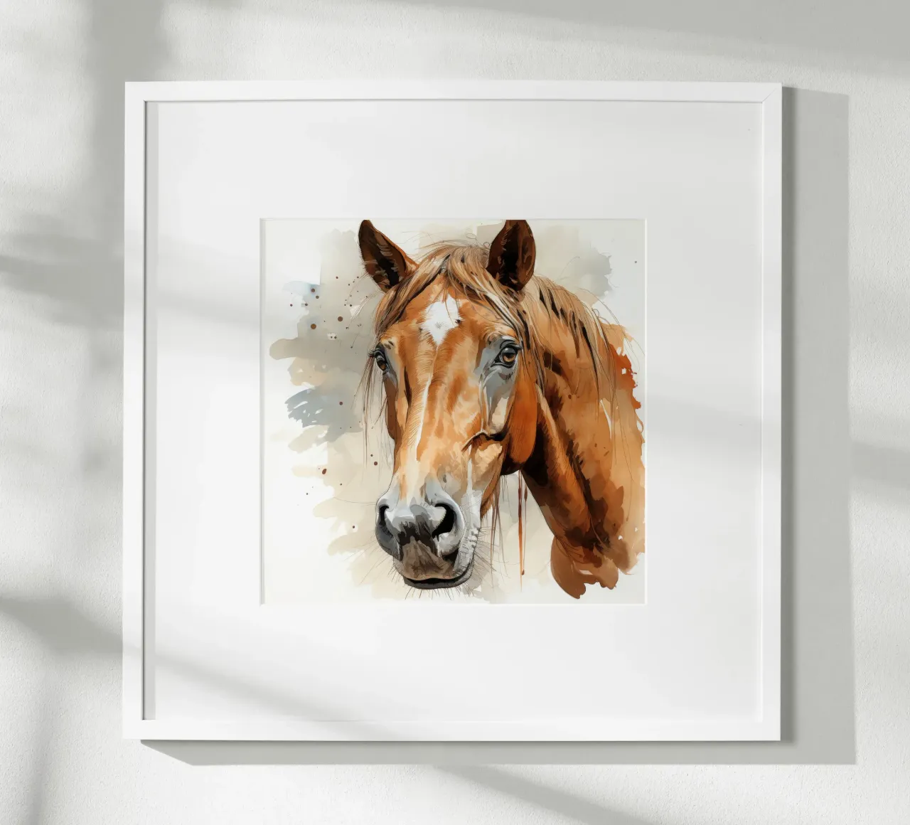 Ritratto di cavallo arabo poster con telaio in plastica da Animal Portraits