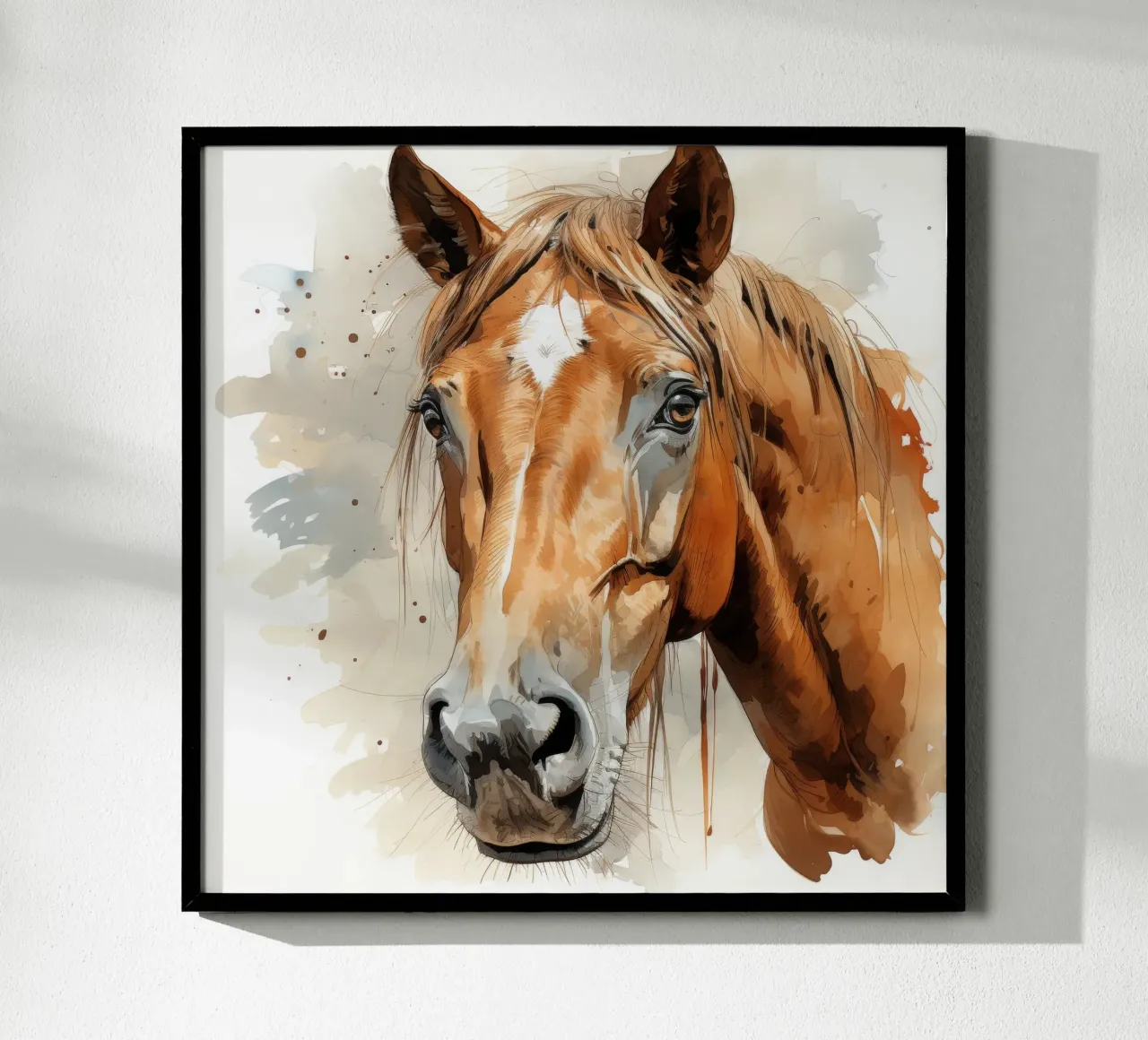 Ritratto di cavallo arabo poster con telaio in plastica da Animal Portraits