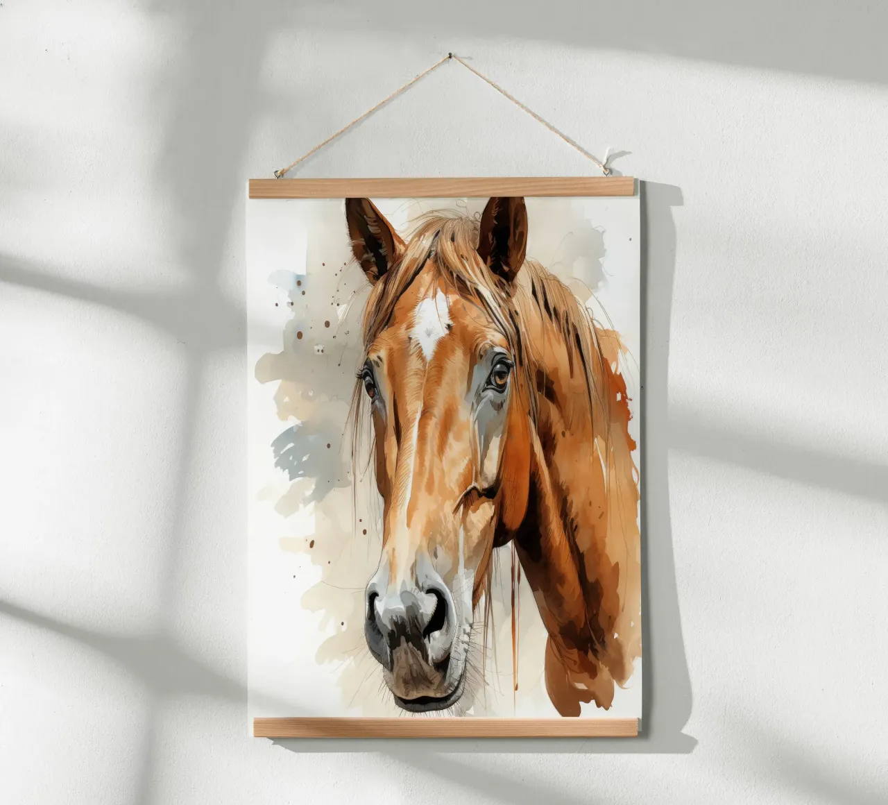 Ritratto di cavallo arabo poster con telaio in plastica da Animal Portraits