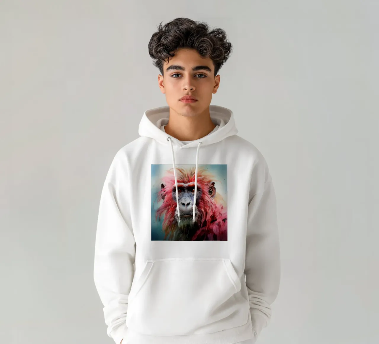 Ritratto di babbuino felpa con cappuccio da Animal Portraits