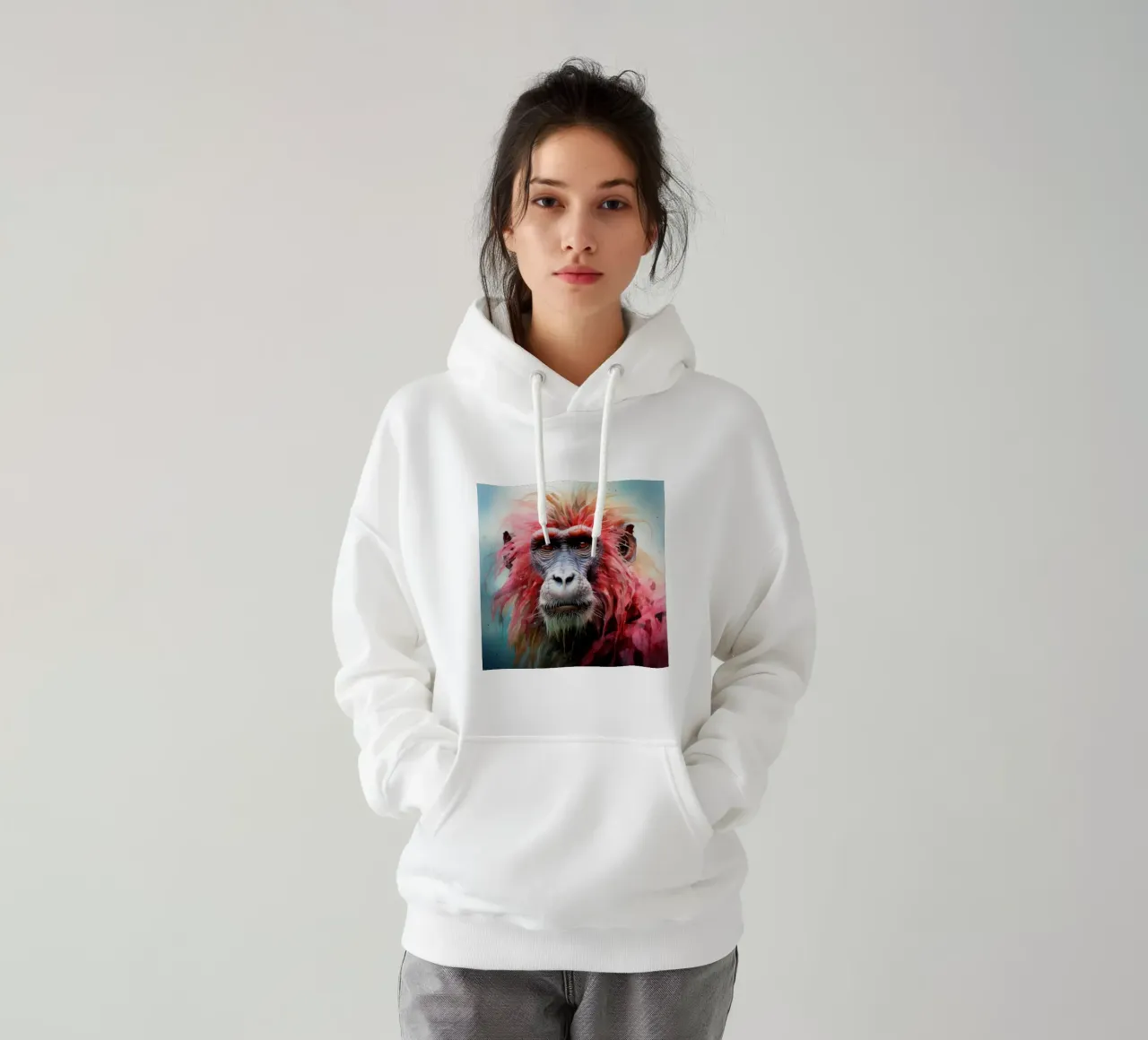 Ritratto di babbuino felpa con cappuccio da Animal Portraits
