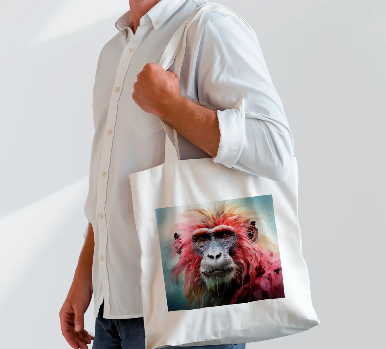 Ritratto di babbuino borsa in juta da Animal Portraits