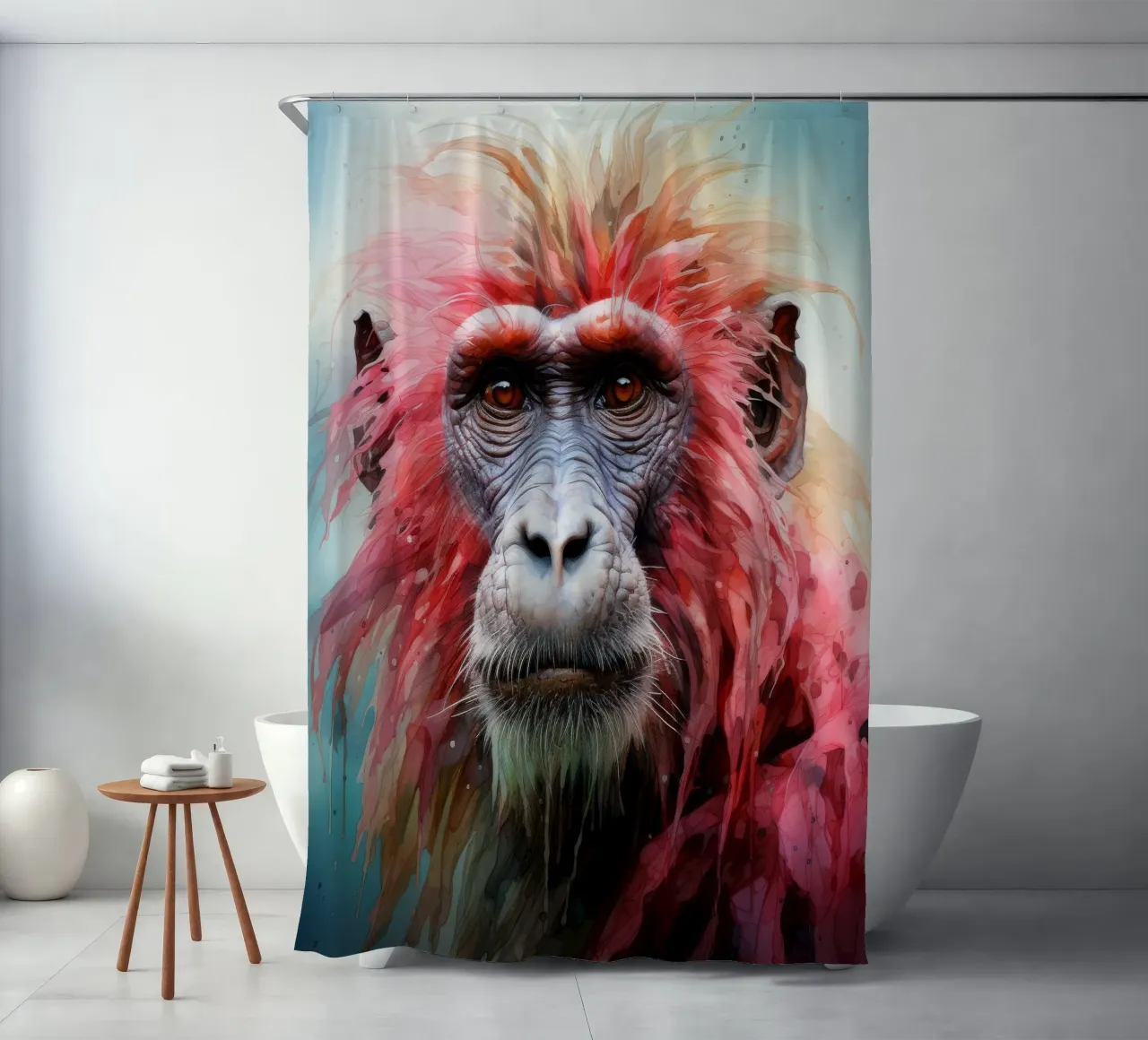 Ritratto di babbuino tenda da doccia da Animal Portraits