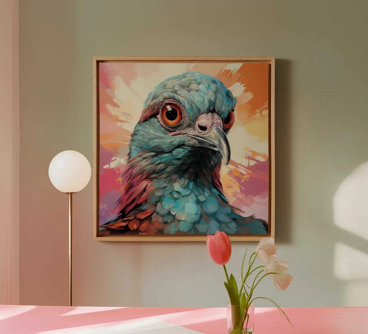 Barbary Dove Portrait canvas by Animal Portraits