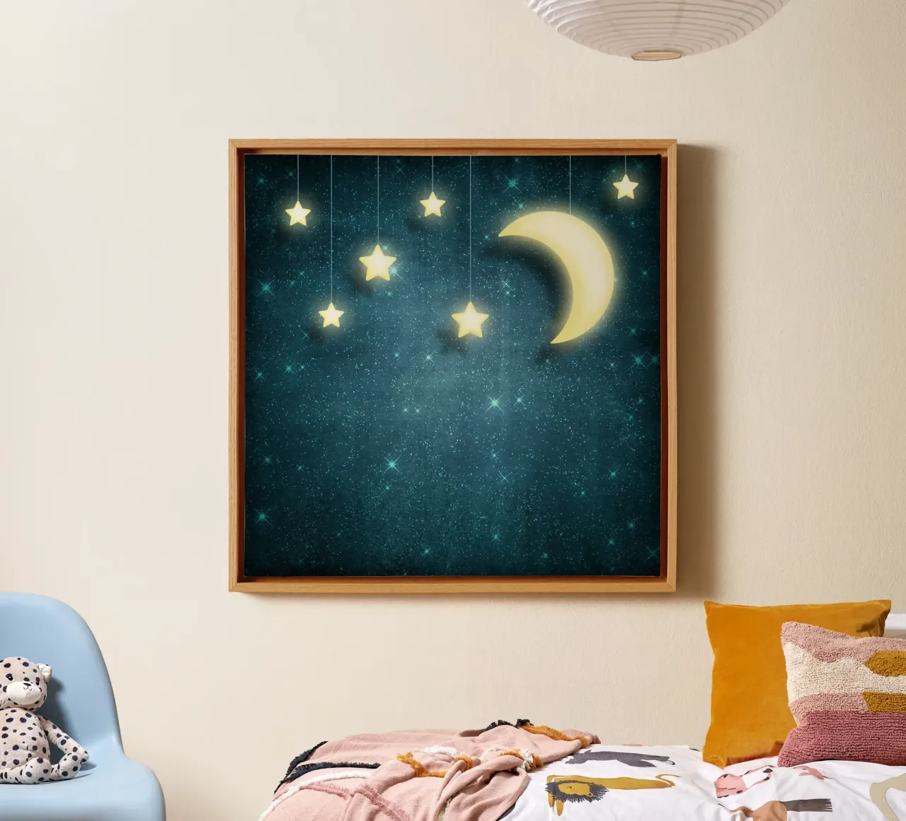 Maan & Sterren canvas met Baklijst van Spiritual Touch
