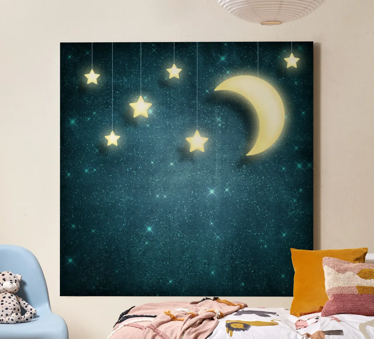 Maan & Sterren canvas met Baklijst van Spiritual Touch