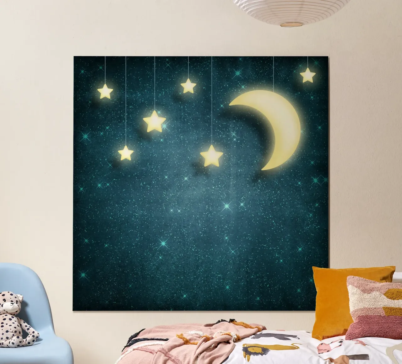 Luna e stelle poster con telaio in legno da Spiritual Touch