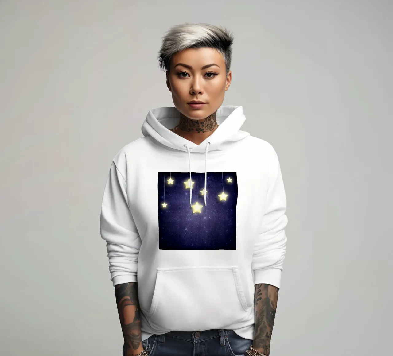 Luna e stelle felpa con cappuccio da Spiritual Touch